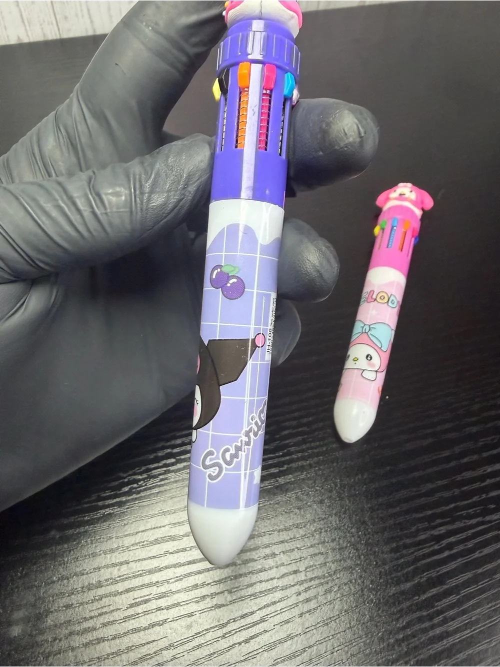 3 NEW Sanrio Pastel Multi-Ink Character Pens - Blue, Purple, Pink